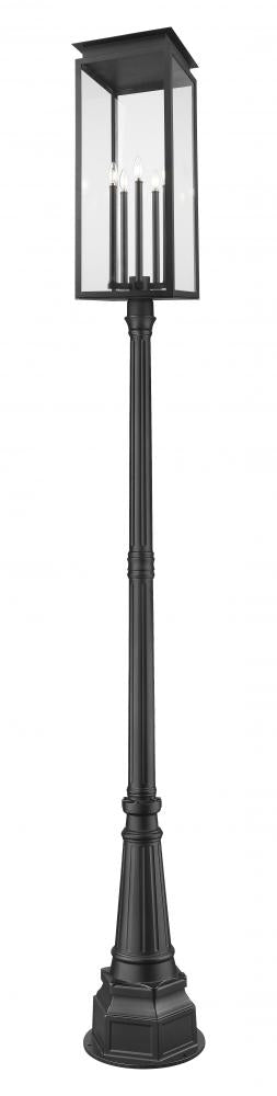5 Light Outdoor Post Mounted Fixture | 5018PHXLR-564P-BK
