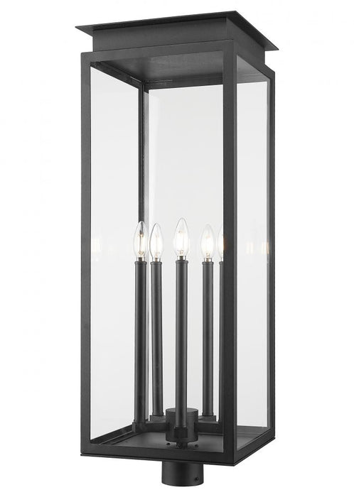 5 Light Outdoor Post Mount Fixture | 5018PHXLR-BK