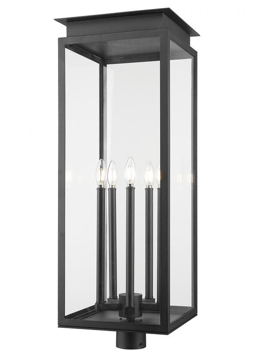 5 Light Outdoor Post Mount Fixture | 5018PHXLR-BK