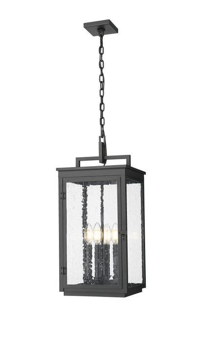 4 Light Outdoor Chain Mount Ceiling Fixture | 5019CHB-BK