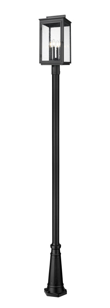 4 Light Outdoor Post Mounted Fixture | 5019PHBR-519P-BK