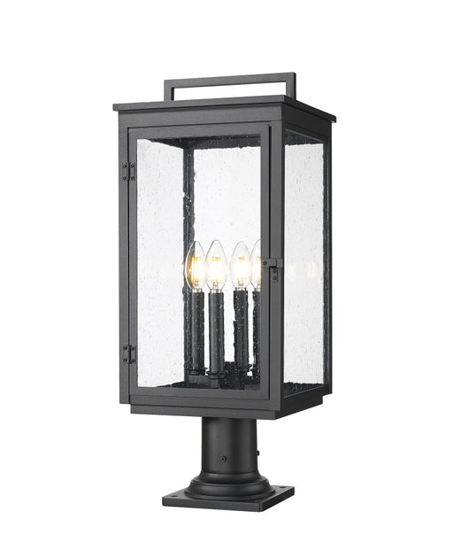 4 Light Outdoor Pier Mounted Fixture | 5019PHBR-533PM-BK