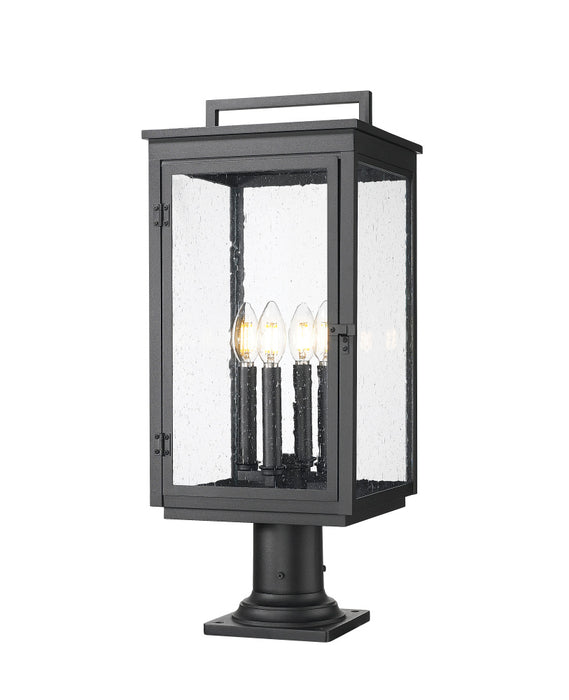 4 Light Outdoor Pier Mounted Fixture | 5019PHBR-533PM-BK