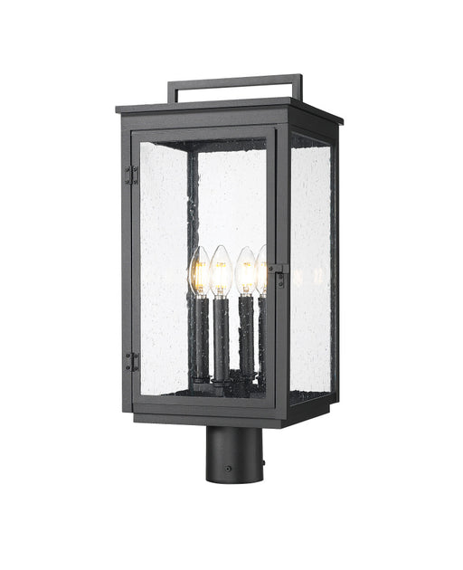 4 Light Outdoor Post Mount Fixture | 5019PHBR-BK