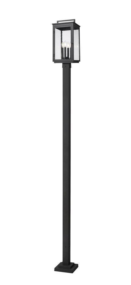 4 Light Outdoor Post Mounted Fixture | 5019PHBS-536P-BK