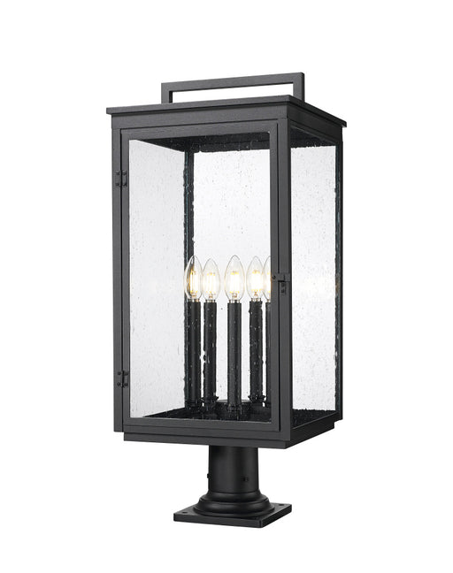 5 Light Outdoor Pier Mounted Fixture | 5019PHXLR-533PM-BK