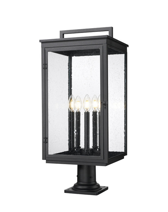 5 Light Outdoor Pier Mounted Fixture | 5019PHXLR-533PM-BK