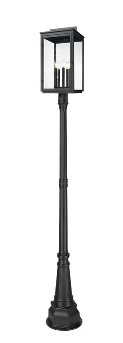 5 Light Outdoor Post Mounted Fixture | 5019PHXLR-564P-BK