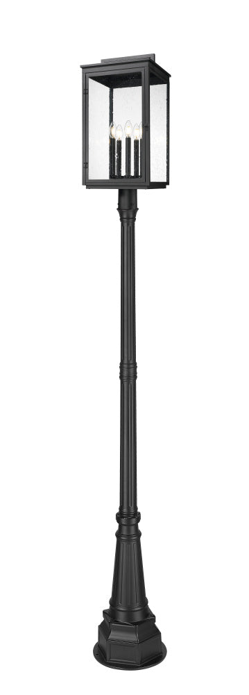 5 Light Outdoor Post Mounted Fixture | 5019PHXLR-564P-BK