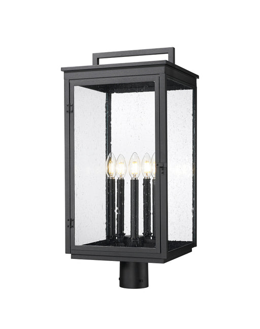 5 Light Outdoor Post Mount Fixture | 5019PHXLR-BK