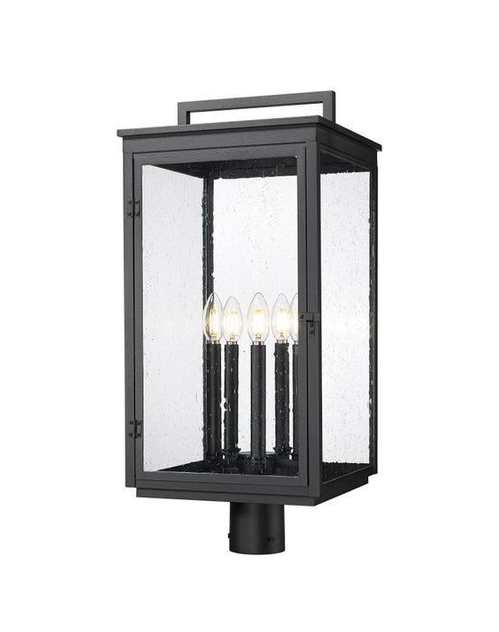 5 Light Outdoor Post Mount Fixture | 5019PHXLR-BK