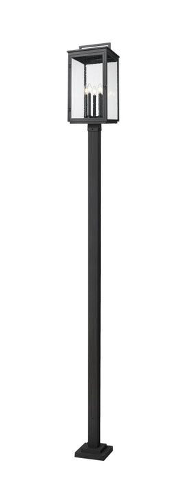 5 Light Outdoor Post Mounted Fixture | 5019PHXLS-536P-BK