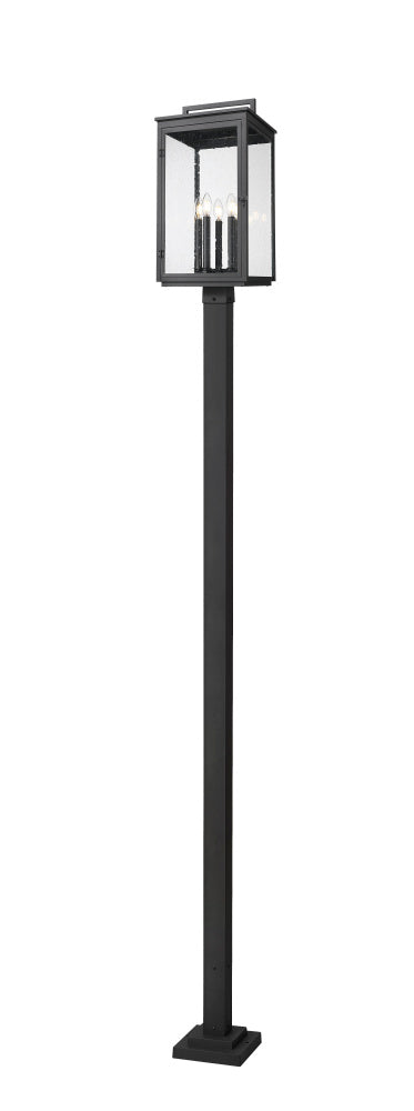 5 Light Outdoor Post Mounted Fixture | 5019PHXLS-536P-BK
