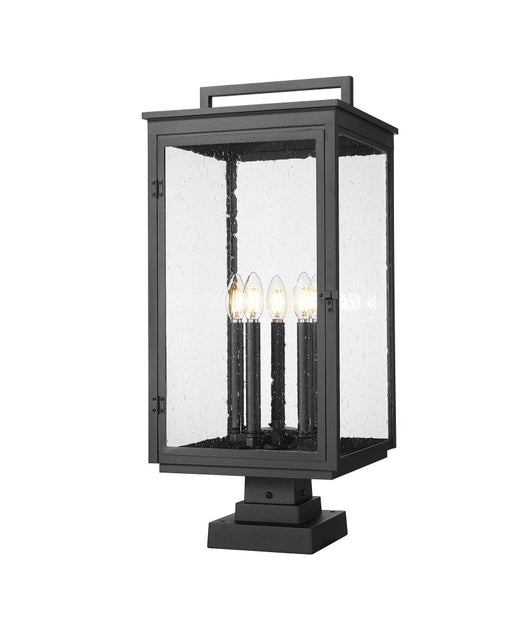 5 Light Outdoor Pier Mounted Fixture | 5019PHXLS-SQPM-BK