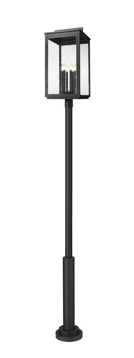 6 Light Outdoor Post Mounted Fixture | 5019PHXXLR-5010P-BK