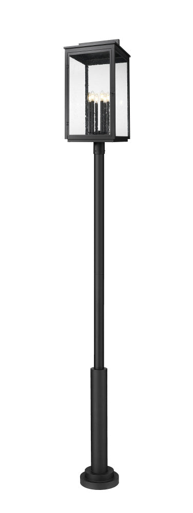 6 Light Outdoor Post Mounted Fixture | 5019PHXXLR-5010P-BK