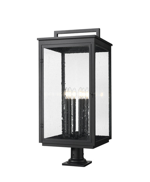 6 Light Outdoor Pier Mounted Fixture | 5019PHXXLR-533PM-BK