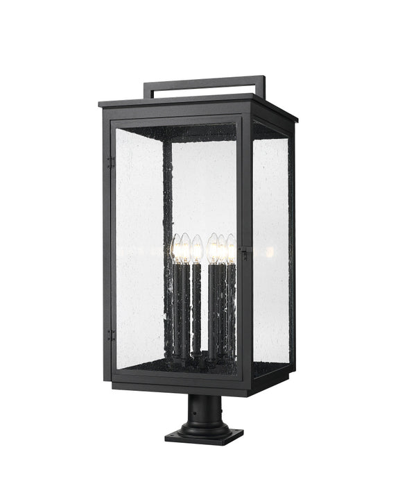 6 Light Outdoor Pier Mounted Fixture | 5019PHXXLR-533PM-BK