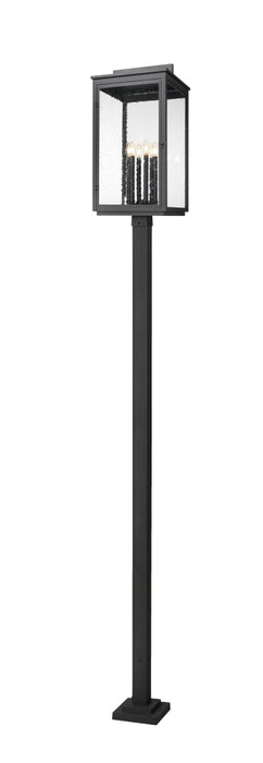 6 Light Outdoor Post Mounted Fixture | 5019PHXXLS-536P-BK