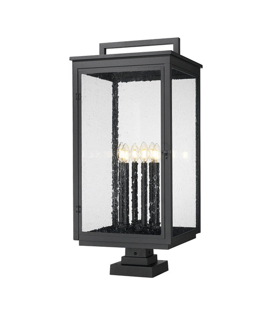 6 Light Outdoor Pier Mounted Fixture | 5019PHXXLS-SQPM-BK