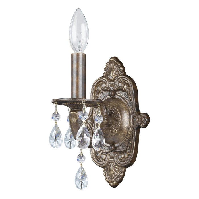 Crystorama Paris Market 1 Light Clear Crystal Venetian Bronze Sconce