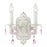 Crystorama Paris Market 2 Light Rose Crystal Antique White Sconce
