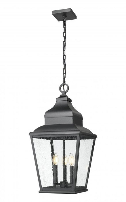 3 Light Outdoor Chain Mount Ceiling Fixture | 5029CHB-BK