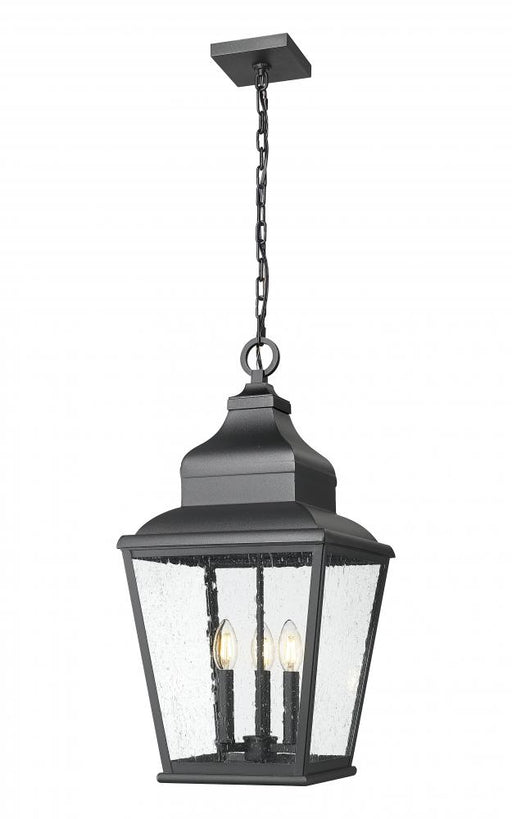3 Light Outdoor Chain Mount Ceiling Fixture | 5029CHB-BK