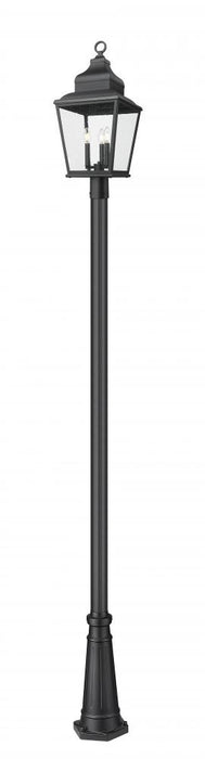 3 Light Outdoor Post Mounted Fixture | 5029PHBR-519P-BK