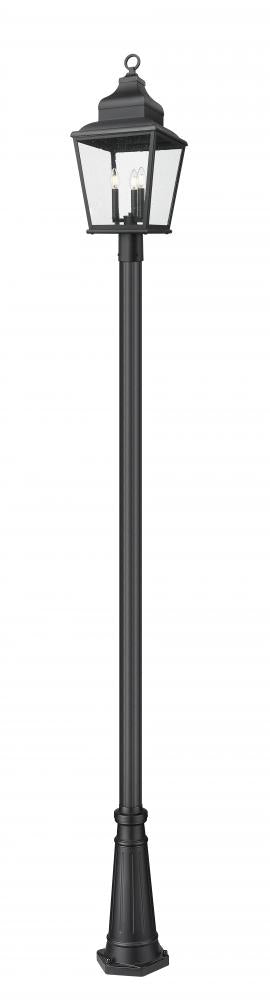 3 Light Outdoor Post Mounted Fixture | 5029PHBR-519P-BK