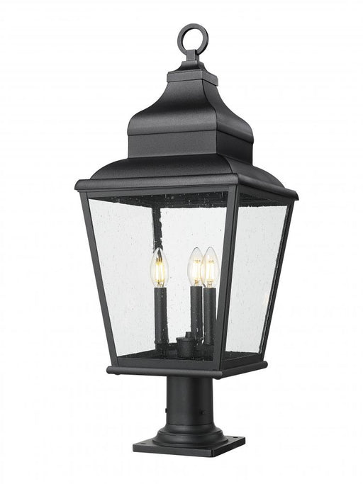 3 Light Outdoor Pier Mounted Fixture | 5029PHBR-533PM-BK