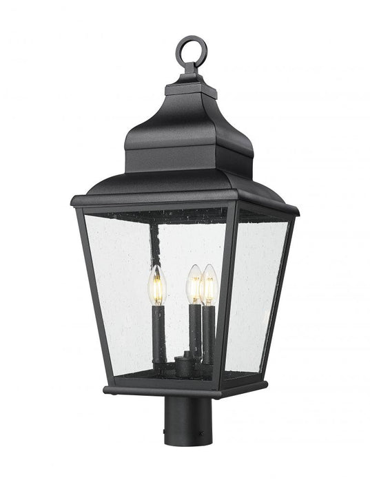 3 Light Outdoor Post Mount Fixture | 5029PHBR-BK