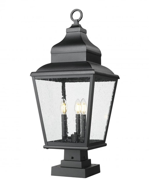 3 Light Outdoor Pier Mounted Fixture | 5029PHBS-SQPM-BK