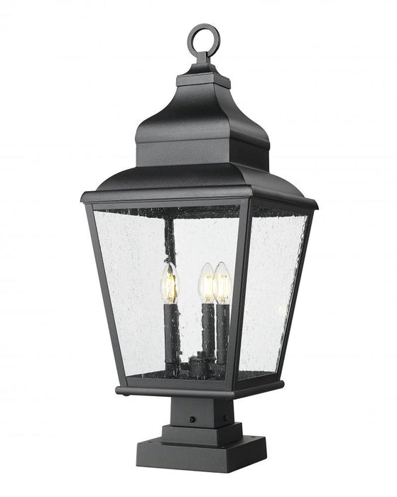 3 Light Outdoor Pier Mounted Fixture | 5029PHBS-SQPM-BK