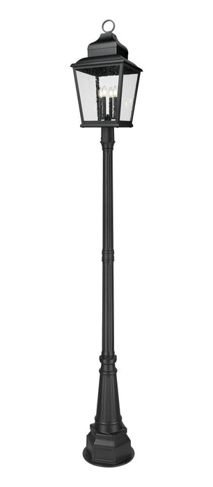 4 Light Outdoor Post Mounted Fixture | 5029PHXLR-564P-BK