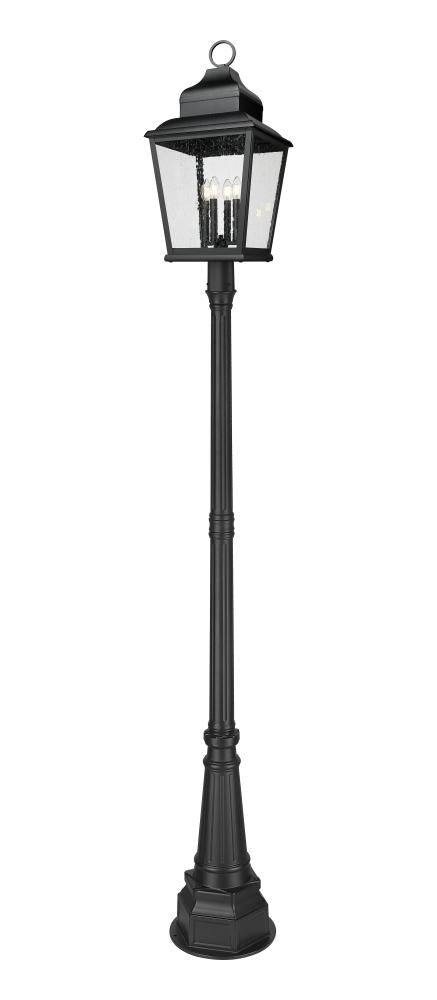 4 Light Outdoor Post Mounted Fixture | 5029PHXLR-564P-BK