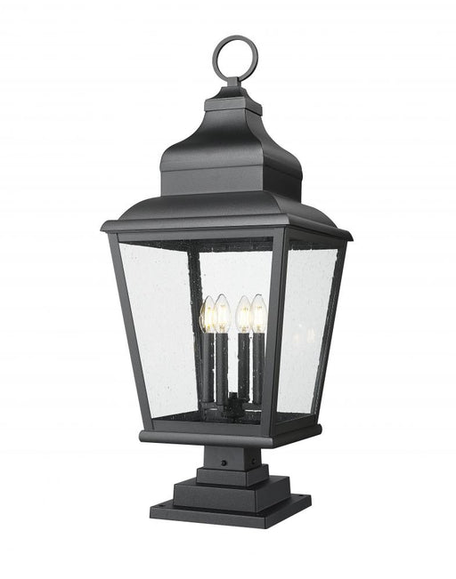 4 Light Outdoor Pier Mounted Fixture | 5029PHXLS-LSQPM-BK