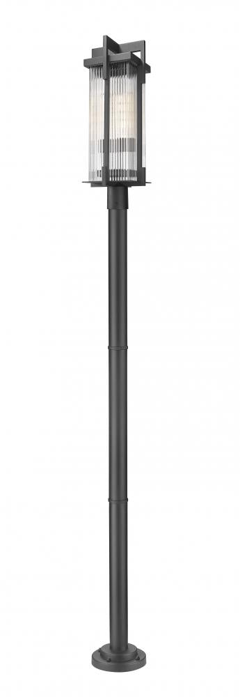 2 Light Outdoor Post Mounted Fixture | 5031PHBR-567P-BK