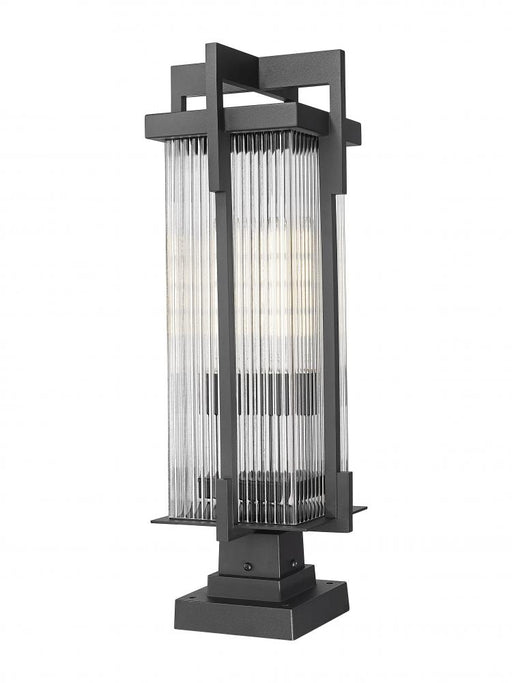 2 Light Outdoor Pier Mounted Fixture | 5031PHBS-SQPM-BK