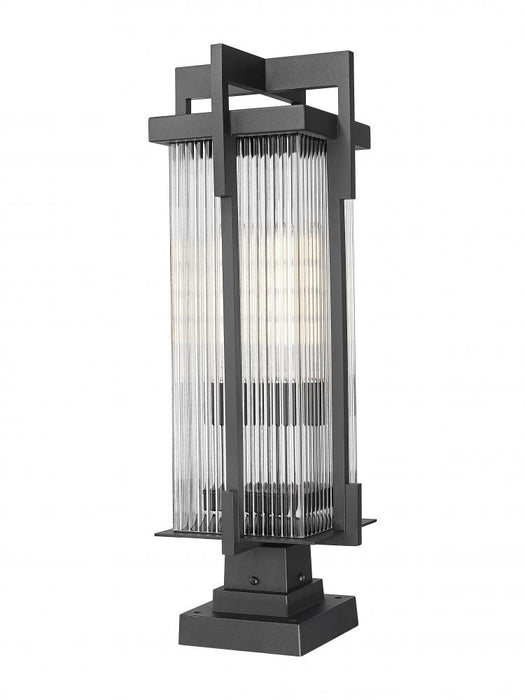 2 Light Outdoor Pier Mounted Fixture | 5031PHBS-SQPM-BK