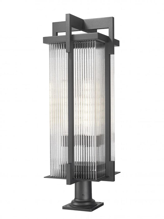 3 Light Outdoor Pier Mounted Fixture | 5031PHXLR-533PM-BK