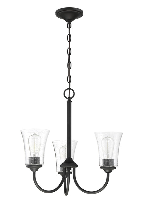 Craftmade Gwyneth 3 Light Chandelier in Flat Black