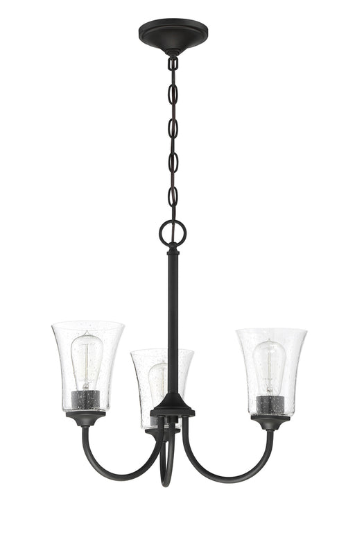 Craftmade Gwyneth 3 Light Chandelier in Flat Black