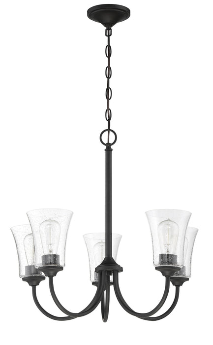 Craftmade Gwyneth 5 Light Chandelier in Flat Black