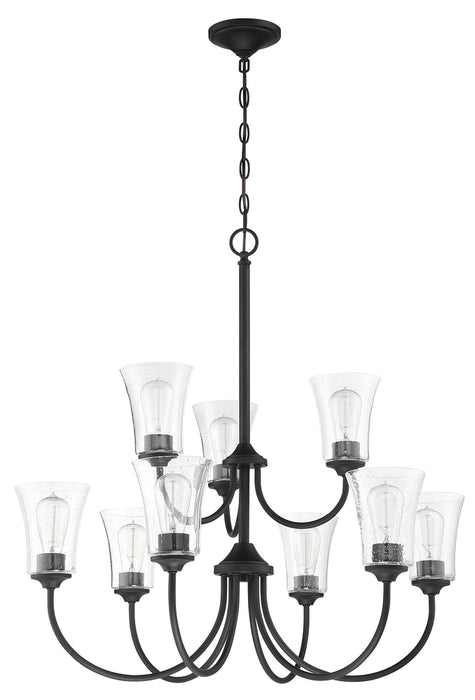 Craftmade Gwyneth 9 Light Chandelier in Flat Black