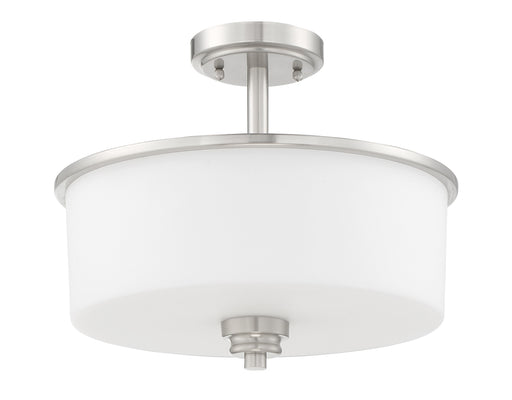 Craftmade Bolden 2 Light Convertible Semi Flush in Brushed Polished Nickel (White Glass)