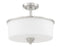 Craftmade Bolden 2 Light Convertible Semi Flush in Brushed Polished Nickel (White Glass)