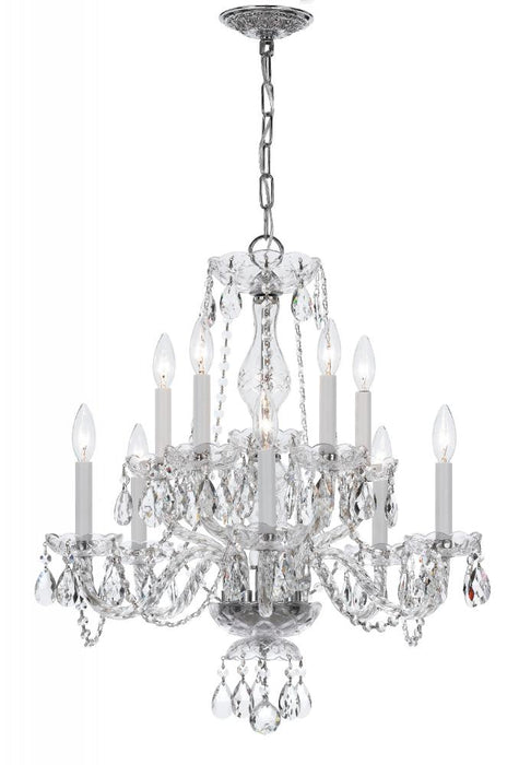 Traditional Crystal 10 Light Clear Italian Crystal Polished Chrome Chandelier | 5080-CH-CL-I