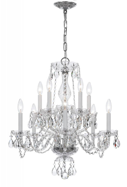 Traditional Crystal 10 Light Clear Italian Crystal Polished Chrome Chandelier | 5080-CH-CL-I