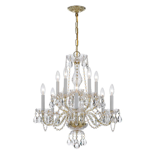 Crystorama Traditional Crystal 10 Light Spectra Crystal Polished Brass Chandelier